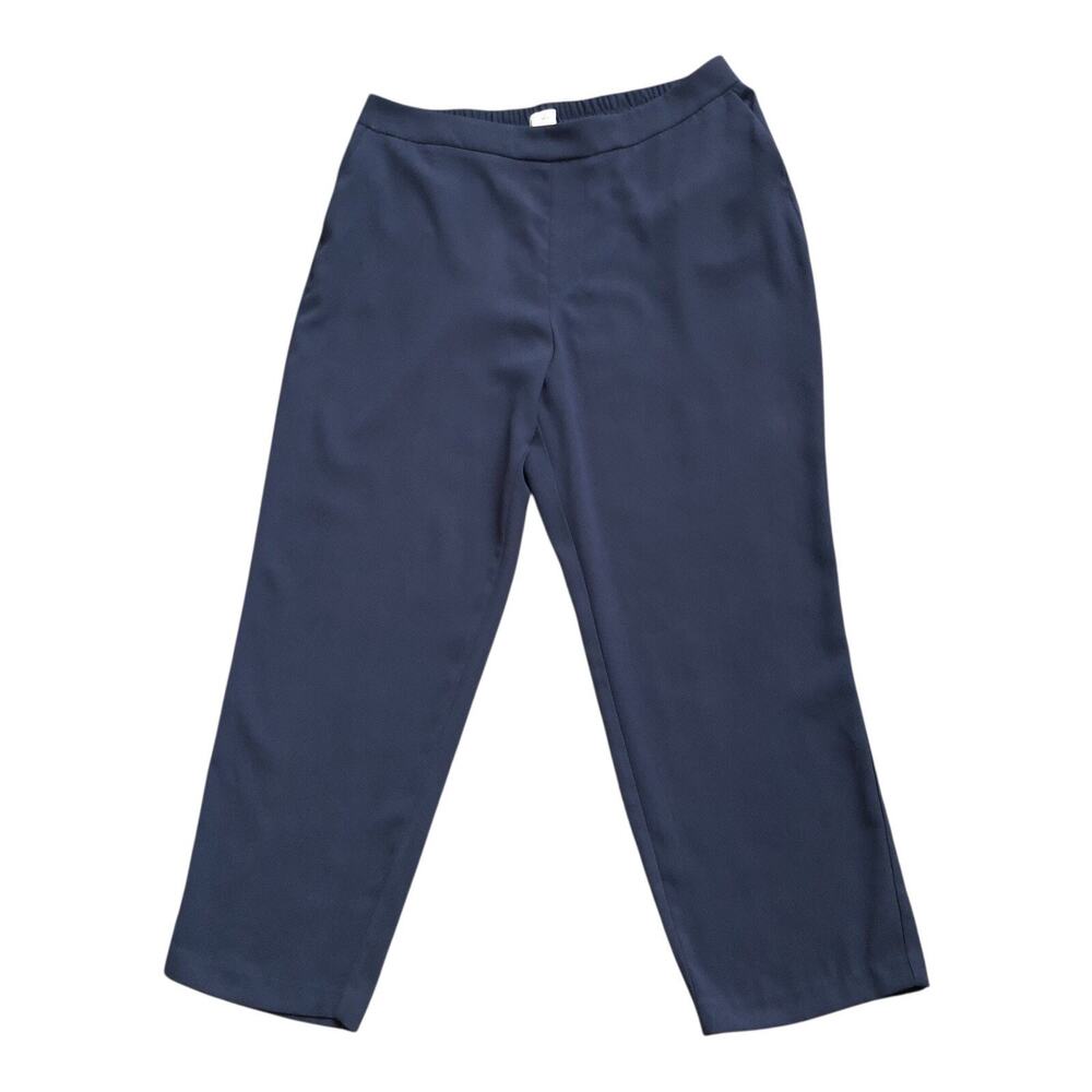 WONDERLY Womens Size XL Navy Blue Pull On Straight Leg Pants 27.5" Inseam